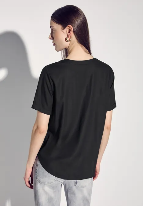 Bluse in Unifarbe Black
