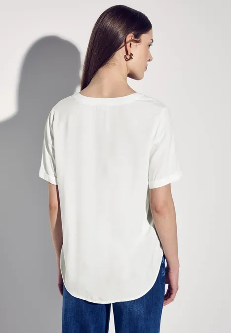 Bluse in Unifarbe off white