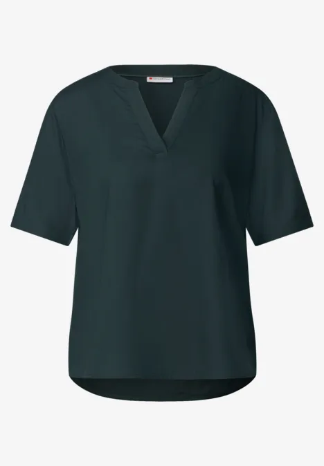 Bluse in Unifarbe hunter green