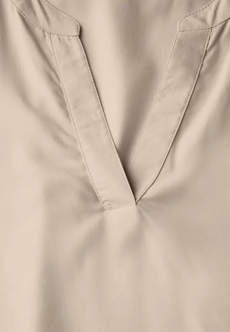 Bluse in Unifarbe cotton beige
