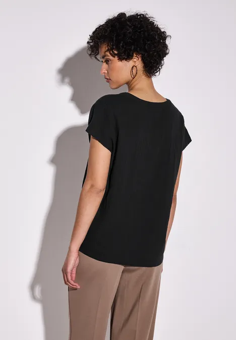 Musselin-Bluse Black