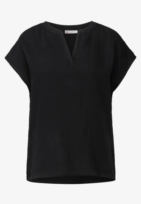 Musselin-Bluse Black