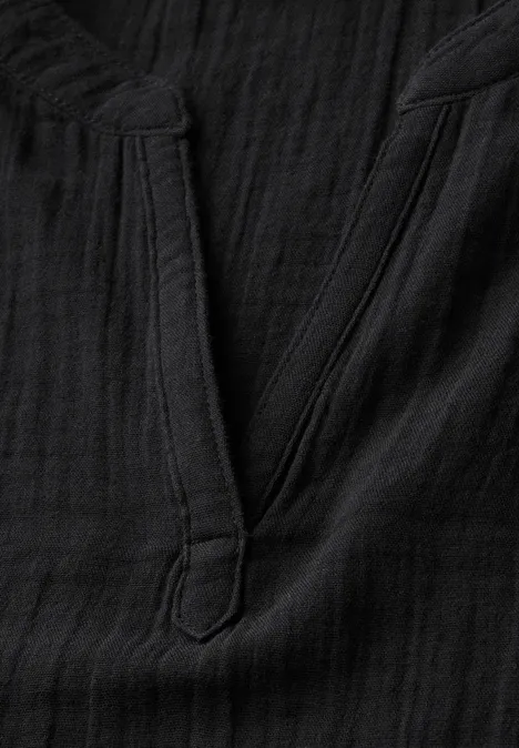 Musselin-Bluse Black