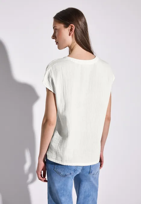 Musselin-Bluse off white