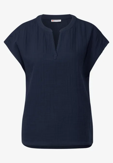Musselin-Bluse deep blue