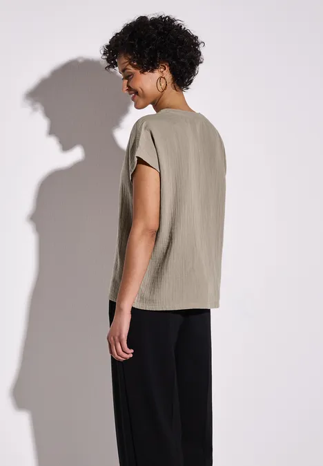 Musselin-Bluse safari beige