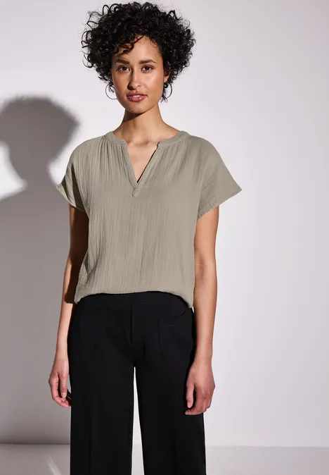 Musselin-Bluse safari beige