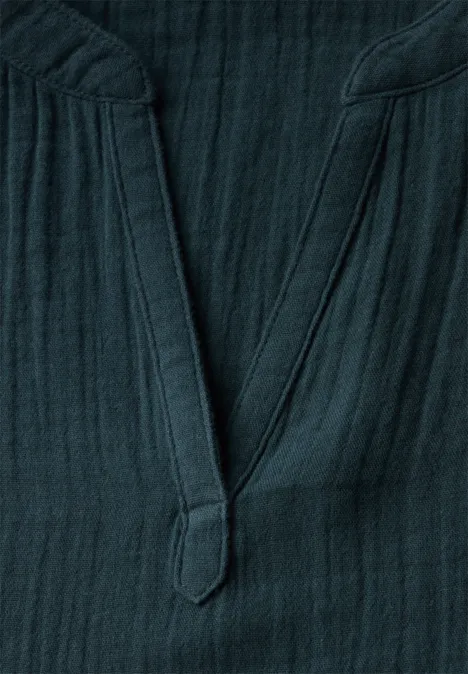 Musselin-Bluse hunter green