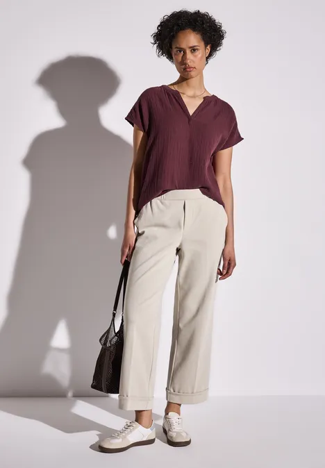 Musselin-Bluse dark cherry red