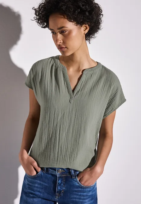 Musselin-Bluse dusty milky green Musselin-Bluse dusty milky green