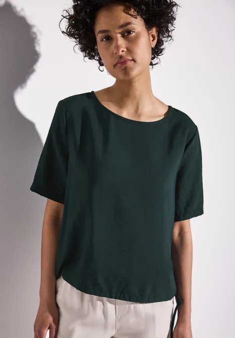 Bluse in Unifarbe hunter green