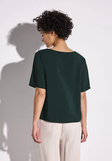 Bluse in Unifarbe hunter green