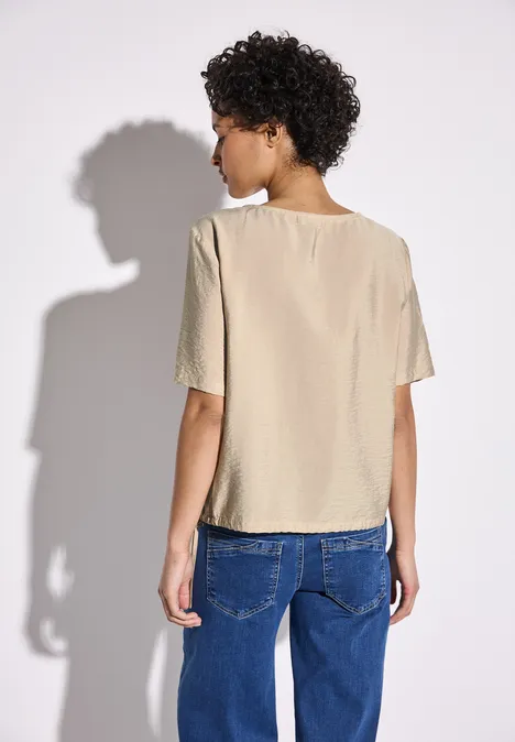 Bluse in Unifarbe cotton beige