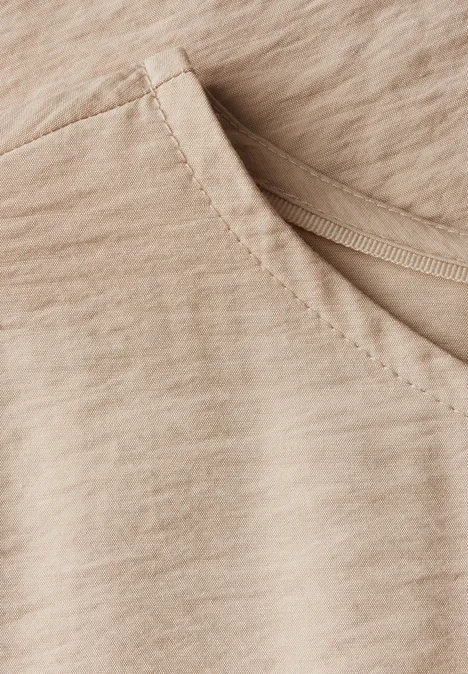 Bluse in Unifarbe cotton beige