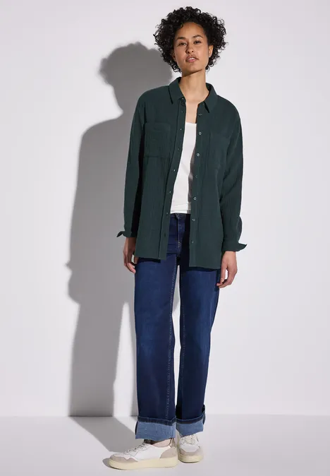Hemdbluse mit Brusttaschen hunter green