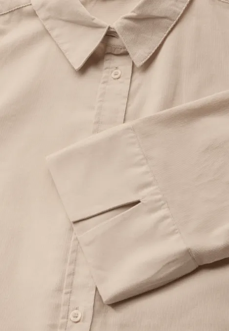 Cordbluse cotton beige