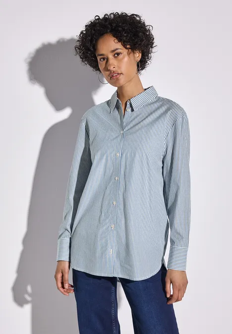 Gestreifte Hemdbluse smoked blue