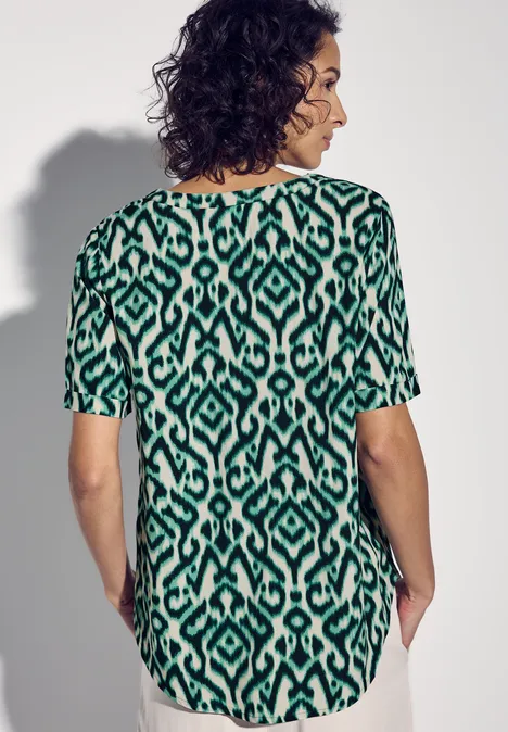 Gemusterte Bluse hunter green