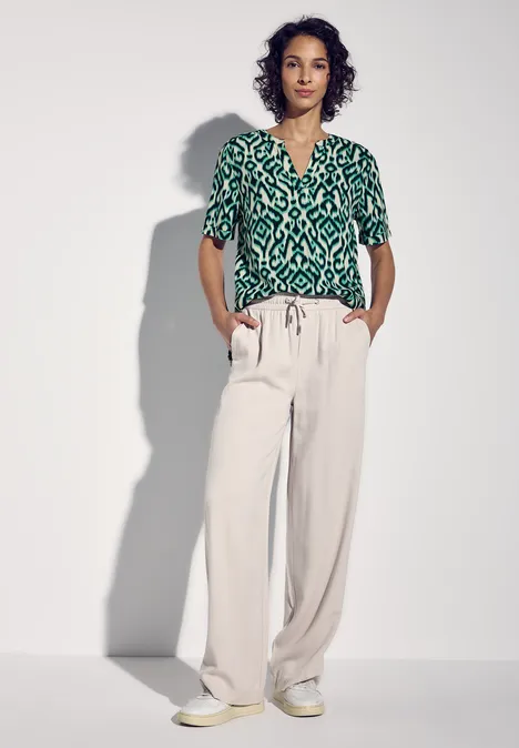 Gemusterte Bluse hunter green