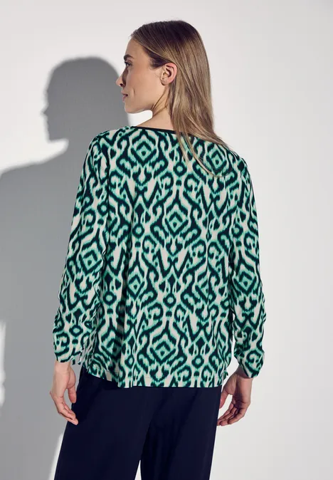 Bluse mit Raffung am Arm hunter green