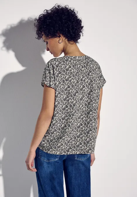 Blouse à manches courtes avec imprimé deep blue