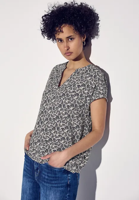 Blouse à manches courtes avec imprimé deep blue