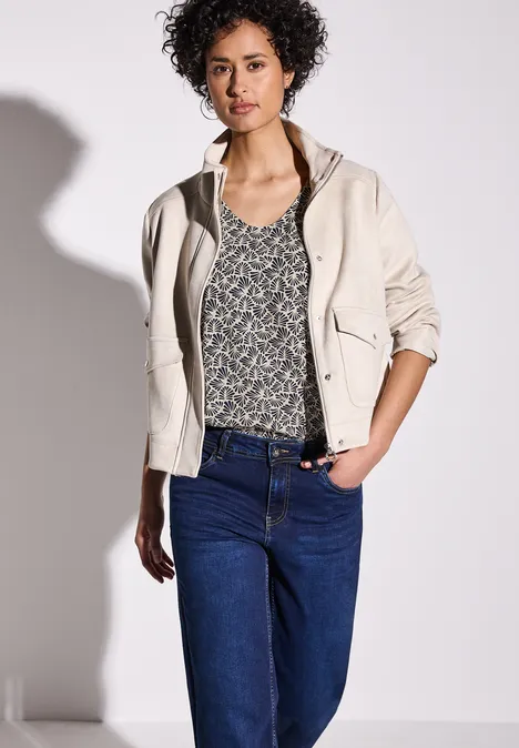 Gemusterte Bluse deep blue