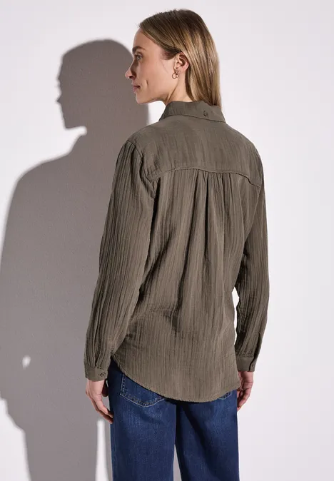 Musselin Hemdbluse fresh earth