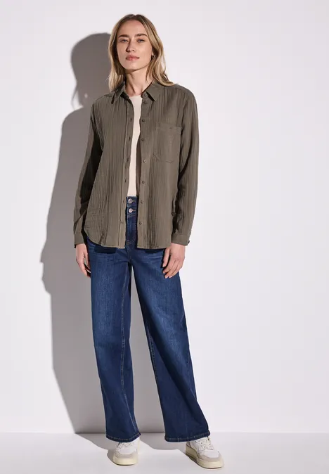 Musselin Hemdbluse fresh earth
