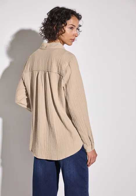 Musselin Hemdbluse cotton beige