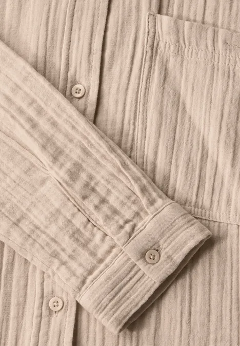 Musselin Hemdbluse cotton beige