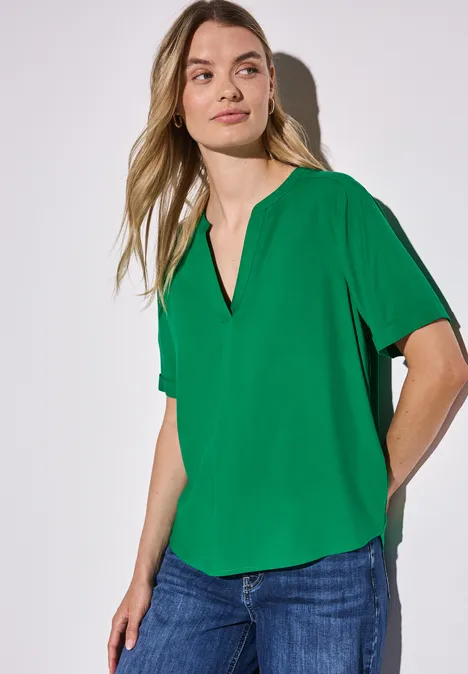 Bluse in Unifarbe glowing green