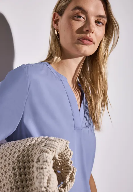 Bluse in Unifarbe viola lilac