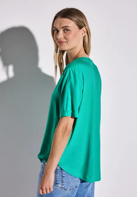 Bluse in Unifarbe atlantis green