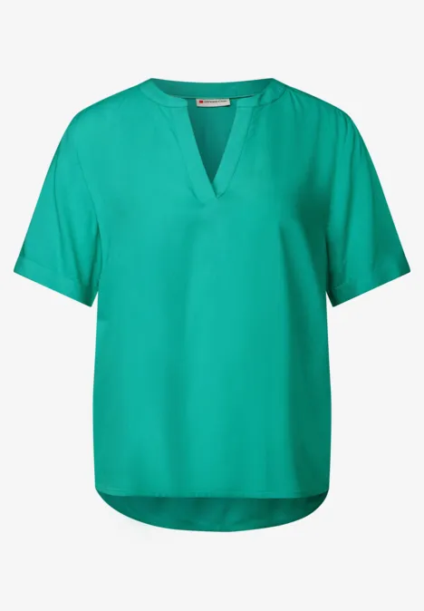 Bluse in Unifarbe atlantis green