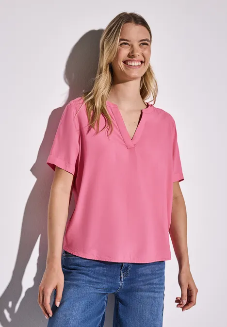 Bluse in Unifarbe sunset pink