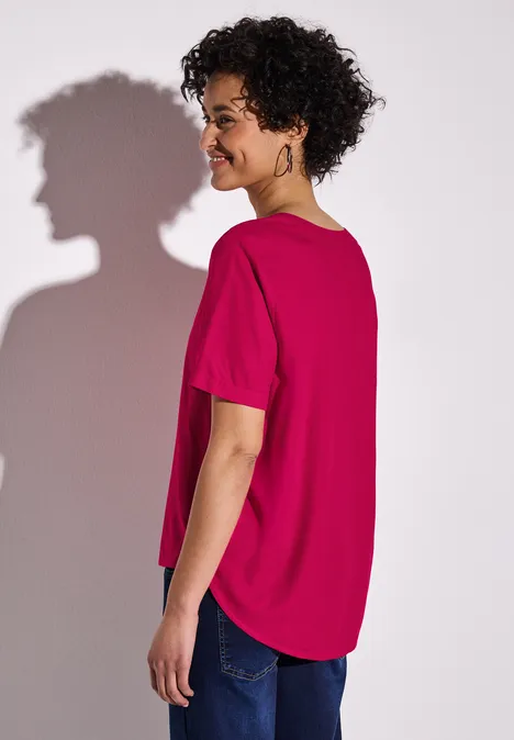 Bluse in Unifarbe juicy berry