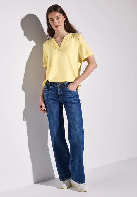 Bluse in Unifarbe solar yellow