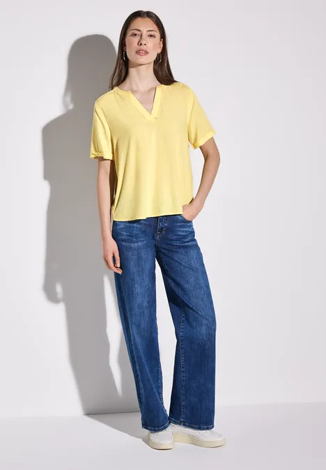 Bluse in Unifarbe solar yellow