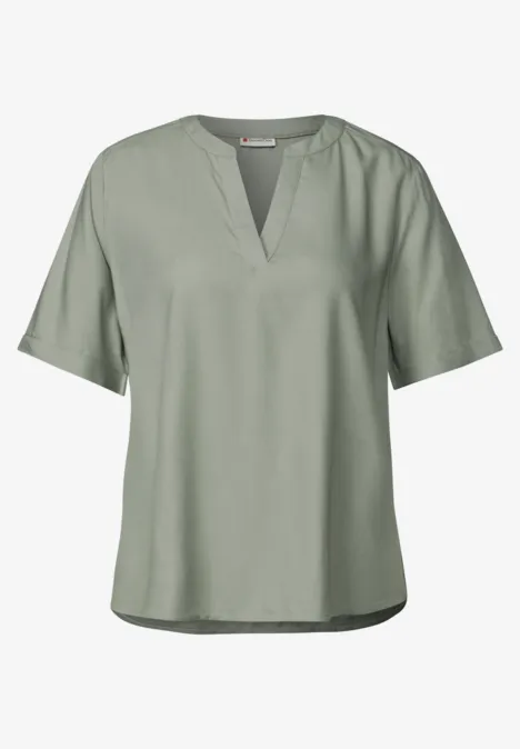 Bluse in Unifarbe dusty milky green