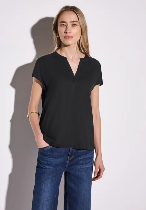Bluse in Unifarbe Black