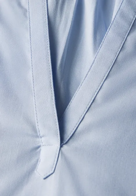 Bluse in Unifarbe brilliant blue