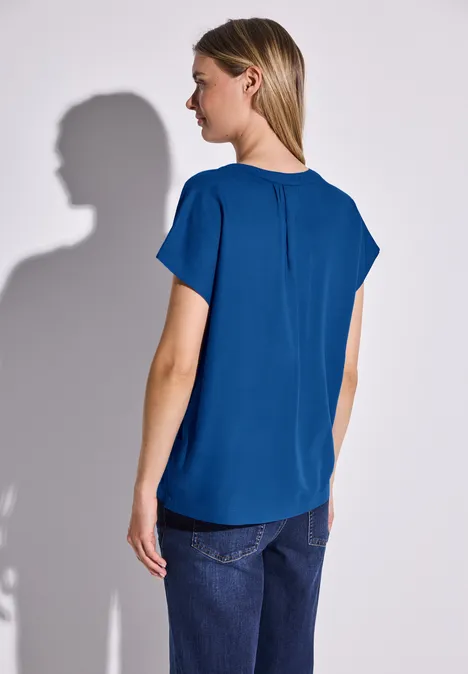 Bluse in Unifarbe dodger blue