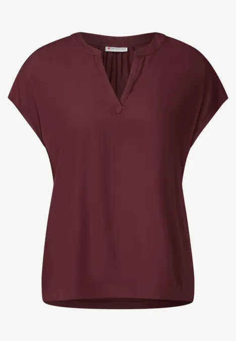 Bluse in Unifarbe dark cherry red