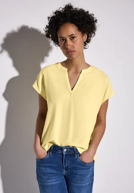 Bluse in Unifarbe solar yellow