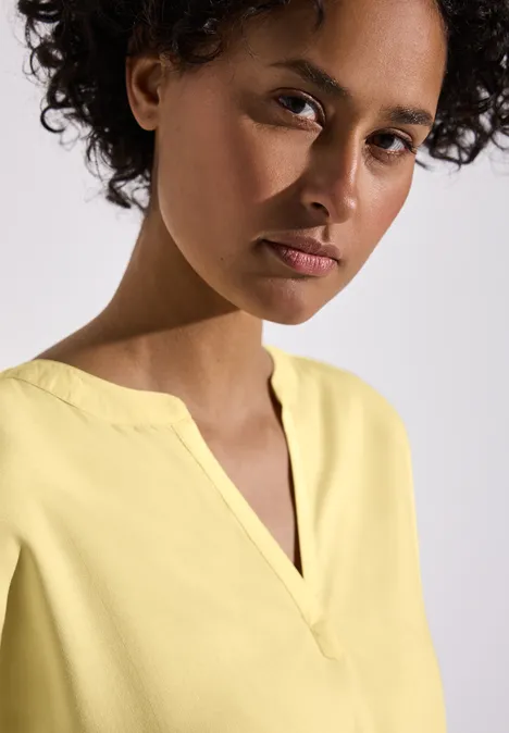Bluse in Unifarbe solar yellow