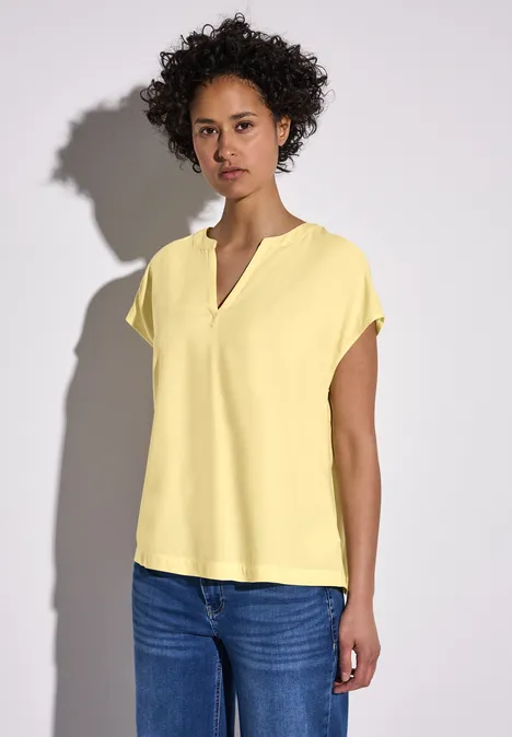 Bluse in Unifarbe solar yellow