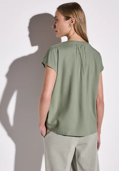 Bluse in Unifarbe dusty milky green