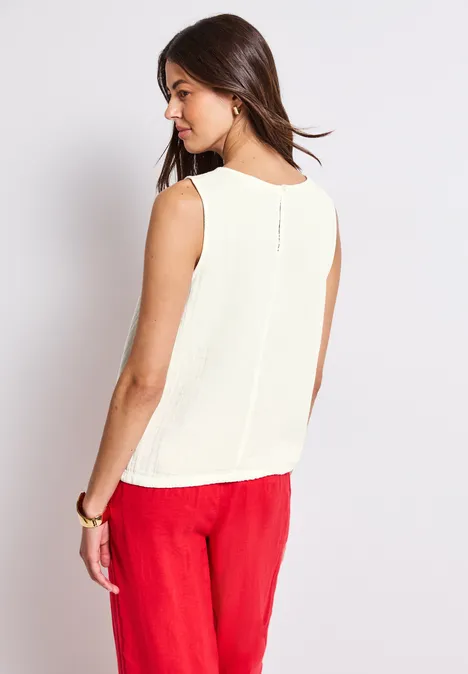 Musselin Blusentop off white