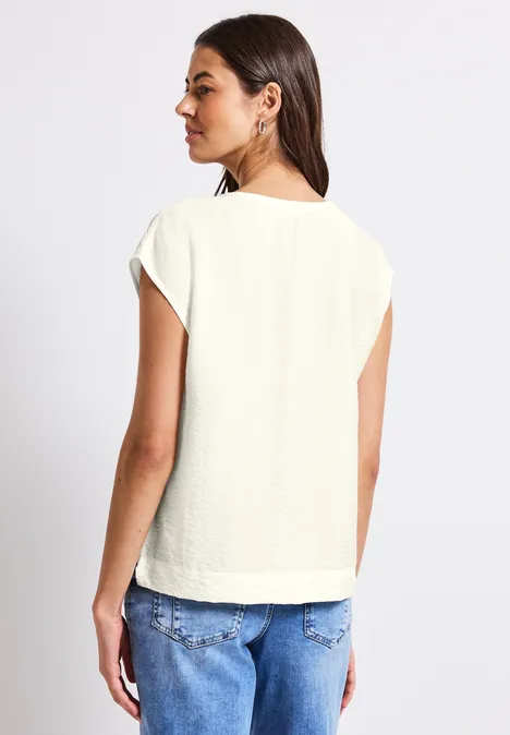 V-Neck Blusenshirt off white